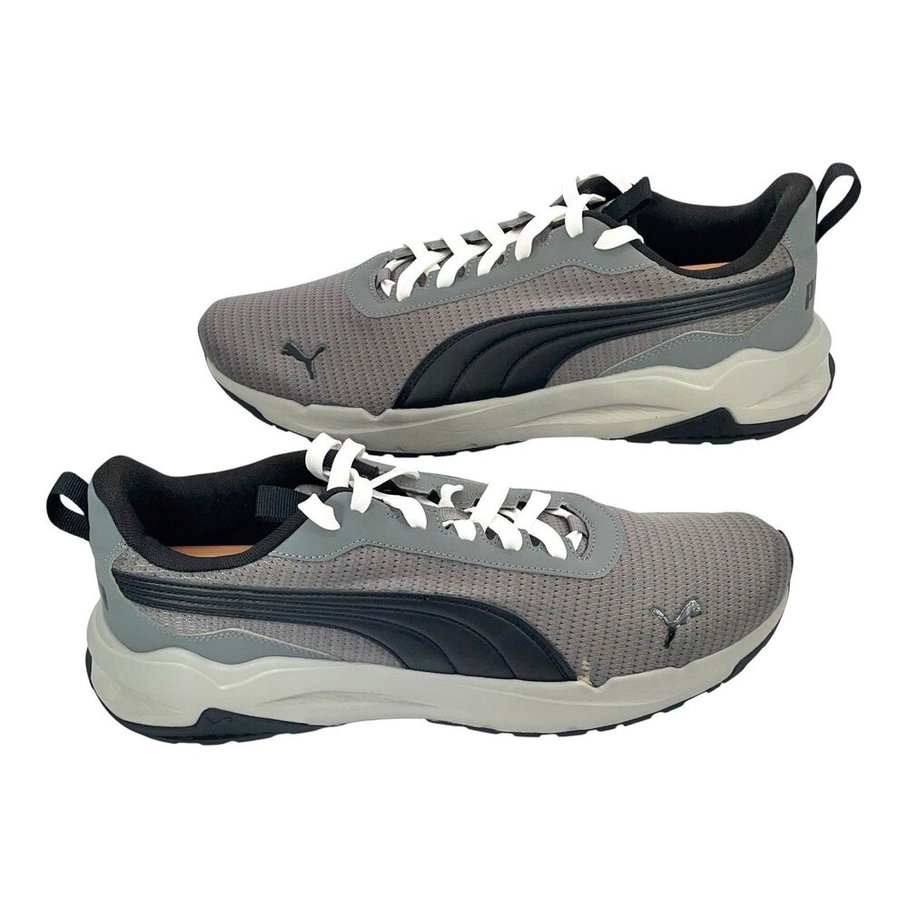 Puma Zip C Mens Size 12 Gray Black Athletic Running Walking Shoes Sneakers